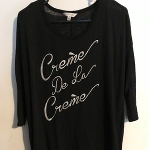 Three quarter sleeve black shirt